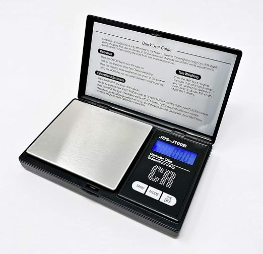 CR Digital Pocket Scale - 100g x 0.01g, Black, Stainless Steel, LCD, Portable, Ideal for Coins, Jewelry, Food, Powder, Gemstones, Metals