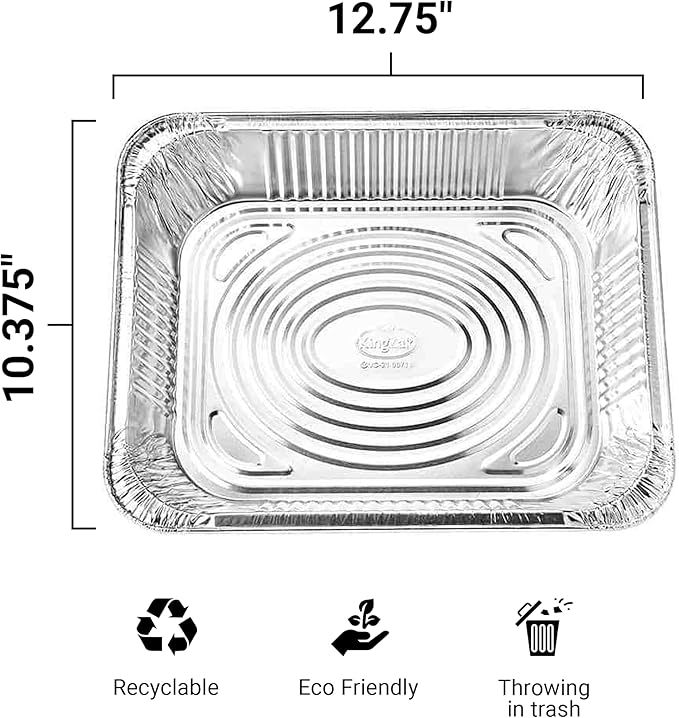 Aluminum Pans Half Size, 9X13, Extra Heavy Duty Disposable Foil Pans For Baking (100 Pack) Roasting & Chafing, Bulk Quantity for Caterers, Restaurants & Hotels For Buffets, Steam Table & Food Prepping