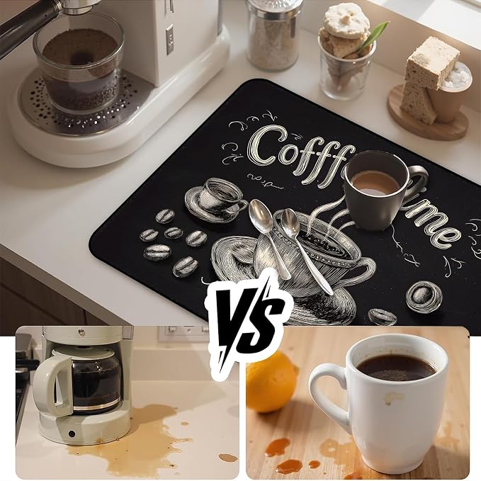 Coffee Time Stove Top Cover 28.3 x 20.5 Inches, Heat Resistant Glass Stove - Image 5