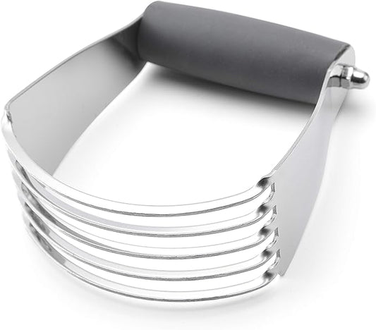 Spring Chef Medium Size Gray Dough Blender For Baking, Professional Dough Cutter Tool, Stainless Steel Pastry Cutter Tool with Durable & Thick Blades, Dishwasher Safe Pastry Blender for Easy Mixing