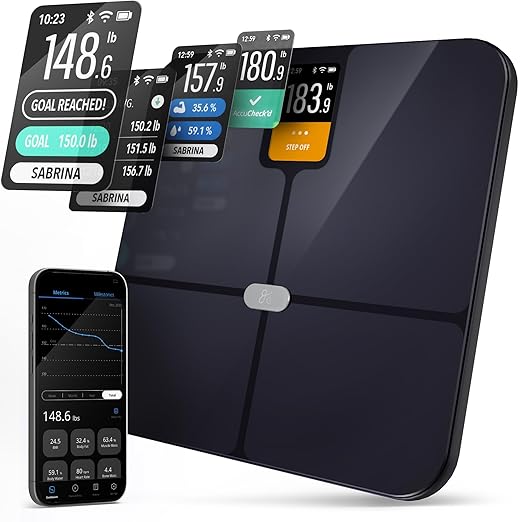 Greater Goods Smart Scale – Track Your Weight Loss Journey with Verified Accuracy & Smart Goal-Based Monitoring | Wi-Fi & Bluetooth Sync