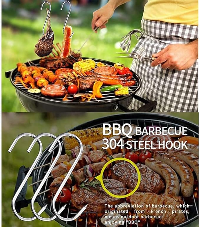 ARTOYS Meat Hooks (4''×4MM), 20Pack,Stainless Steel 304 Butcher's Hook, Meat Hook Tool for Hunting,Hanging, Drying, Butchering, Smoking, BBQ, Grilling Set.