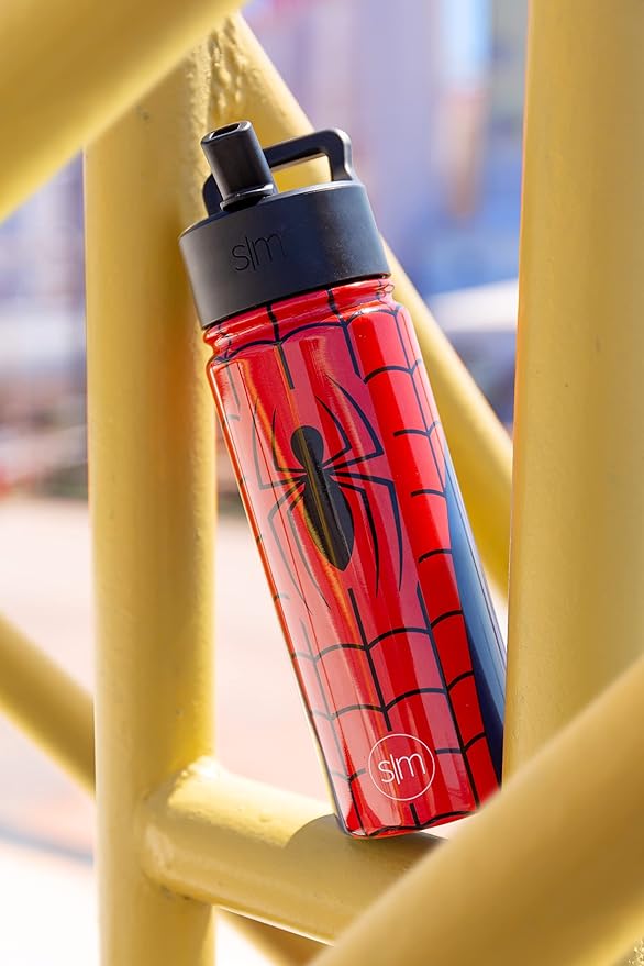Simple Modern Kids Summit Water Bottle with Straw Lid | Marvel Spider Man 18oz Stainless Steel Cup Insulated Tumbler for Boys, School | Spider Armor