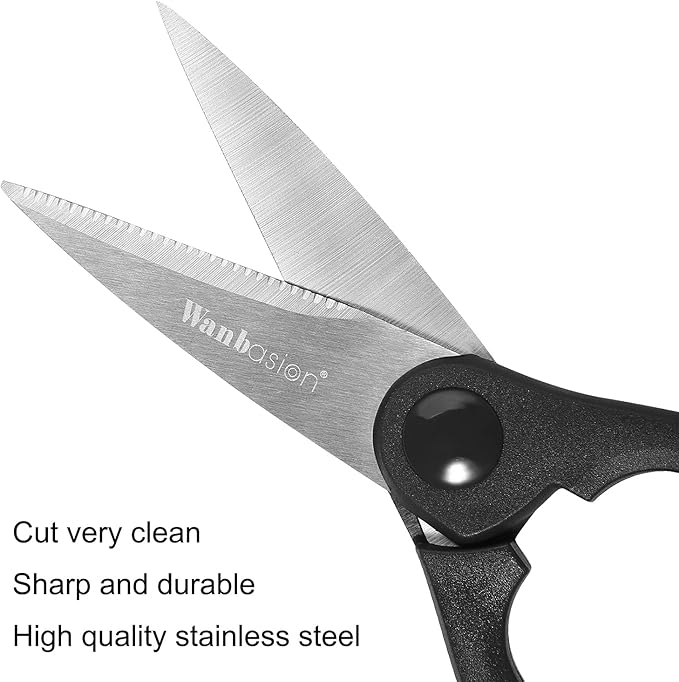 Wanbasion 16pcs Black Kitchen Knife Set with Block, Stainless Steel Knives Set for Kitchen, Professional Chef Knife Sets for Kitchen with Sharpener Acrylic Block