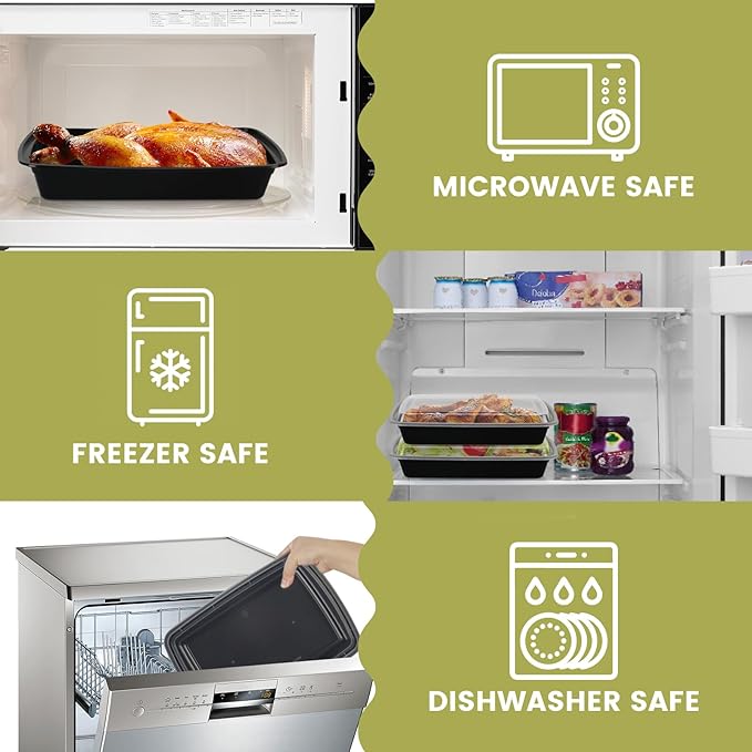 Meal Prep Containers Reusable - 48oz Food Storage Containers with Lids 30 Pack, To Go Food Containers for Meal Prep, Disposable To Go Container with Lids, BPA Free, Microwave/Dishwasher/Freezer Safe