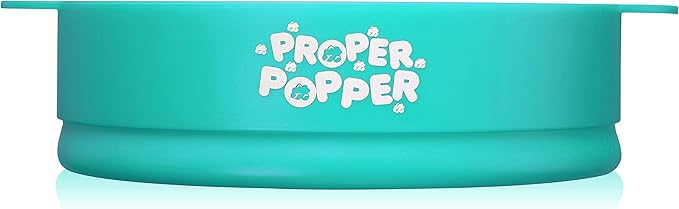 The Original Proper Popper Microwave Popcorn Popper, Silicone Popcorn Maker, Collapsible Bowl BPA Free & Dishwasher Safe - (Aqua)