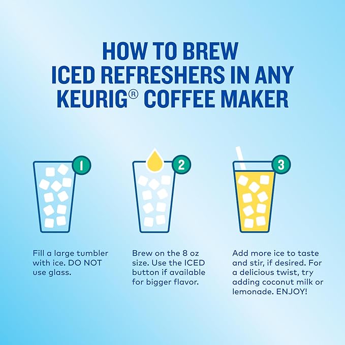 The Original Donut Shop Iced Refreshers, Pineapple Passionfruit Flavor, Keurig Single Serve K-Cup Pods, 60 Count (6 Packs of 10)