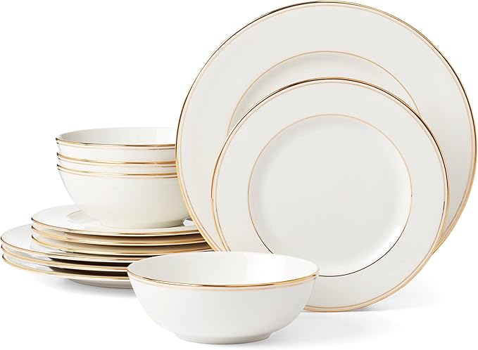 Lenox 895706 Federal Gold 12-Piece Dinnerware Set, Service for 4