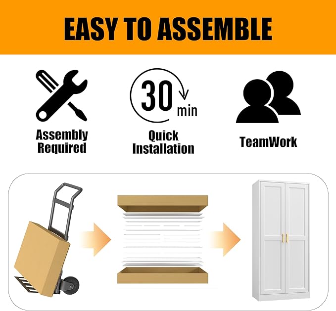 60" Tall Kitchen Pantry Storage Cabinet with Doors and 3 Shelves, Metal Storage Cabinets, White Kitchen Cupboard with Gold Handles, Utility Large Food Cabinet for Pantry, Living Room, Dining