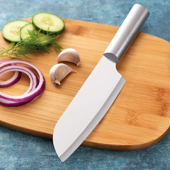 Rada Cutlery 7-piece Starter Knife Gift Set (S38), Stainless Steel Hollow Ground Blades, Made in USA, Silver Handles