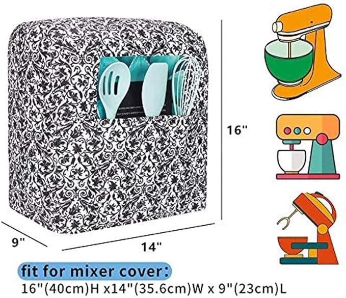 Kitchen Aid Mixer Cover,Kitchen Mixer Cover Compatible with 6-8 Quarts Kitchenaid/Hamilton Stand Mixer,Cover For Kitchen Aid Mixer,Kitchen Stand Mixer Covers.Kitchen Aid Mixer Assecories.Paisley