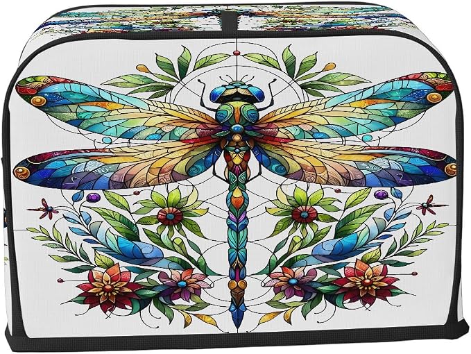 Animal Dragonfly Flower Toaster Cover 2 Slice Wide Slot Washable Appliance - Image 2