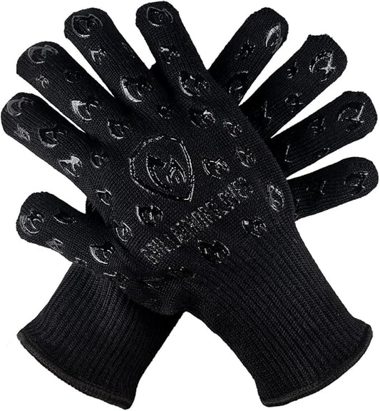 Grill Armor Oven Gloves – 932°F Heat, Fire & Cut Resistant Mitts for BBQ, Grill, Cooking, Grilling, Baking, Smoker & Fire Pit