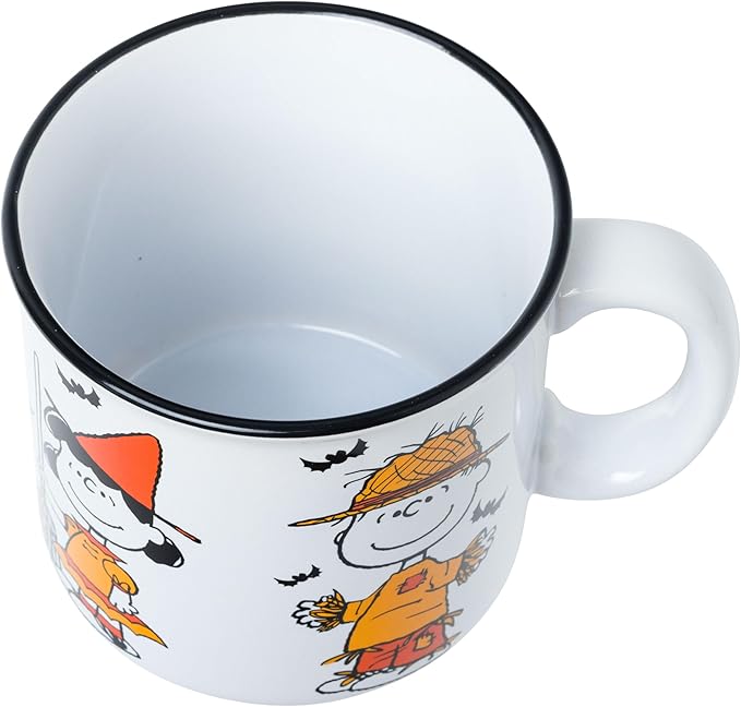 Silver Buffalo Peanuts Halloween Costumes Featuring Charlie Brown, Snoopy, Woodstock, Lucy, and Linus Ceramic Camper Mug, 20 Ounces