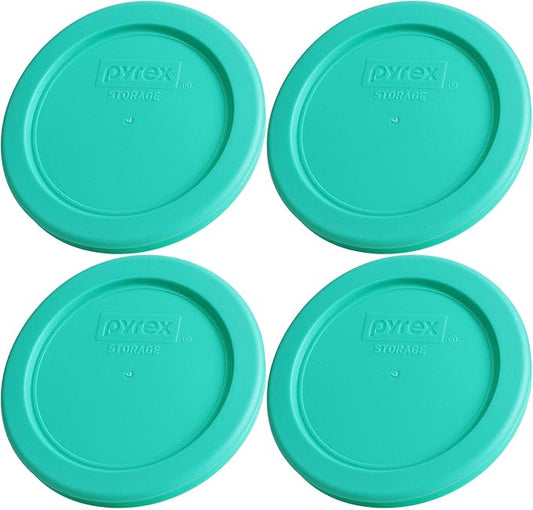 Pyrex 7202-PC 1-Cup Green Food Storage Replacement Lid (4-Pack) - Made in USA