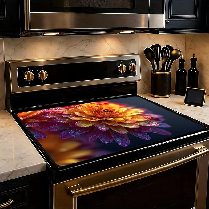 Stove Top Cover for Electric Stove, 28.35 x 20.47 in Glass Stove Top Cover by KKYEJLQYI