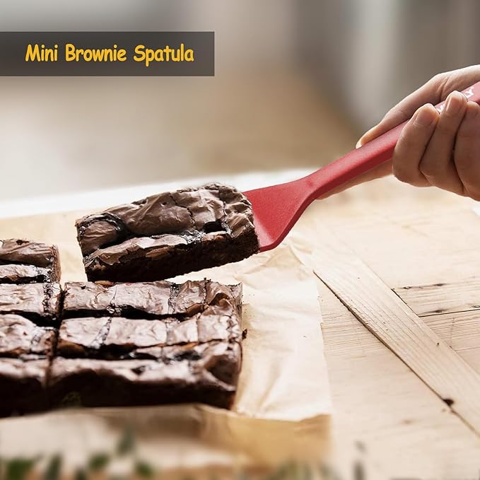 Silicone Spatula Set, 600°F Heat Resistant Silicone Spatula Turner Flipper for Cooking, Non Stick and Non Scratch Kitchen Utensils for Eggs & Pancakes, 4 Pack, Red