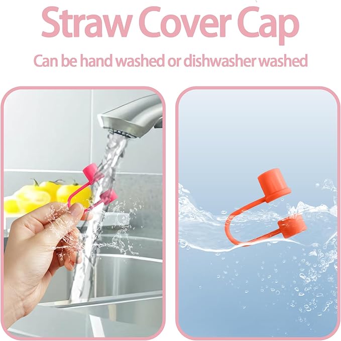 11PCS Silicone Straw Covers Cap Compatible with Stanley Cup 30-40 oz Tumbler with Handle 10mm Straw Toppers Reusable Straw Cover for Stanley Cup Accessories