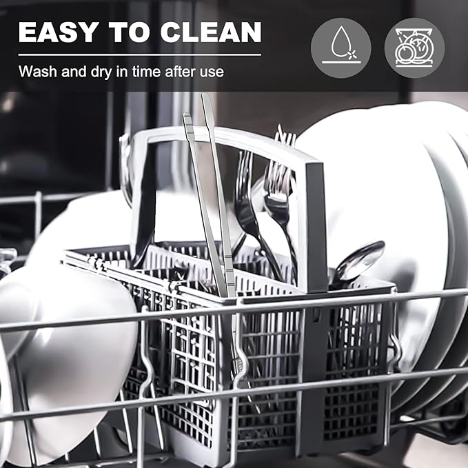 WALFOS Tweezer Tongs for Cooking, Kitchen Tweezers Stainless Steel Pasta Tweezers Tongs for Cooking, Roasting, Grabbing Small Objects, Dessert, BBQ, Spaghetti 3 Pcs (8+10+12-Inch)