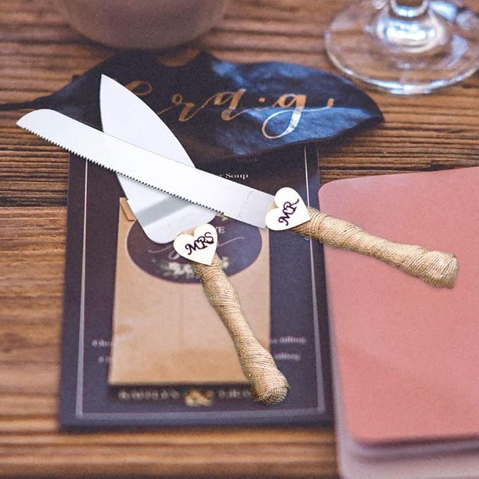 MR MRS Wedding Cake Knife and Server Set Pizza Pie Cake Knife Cutter Serveing