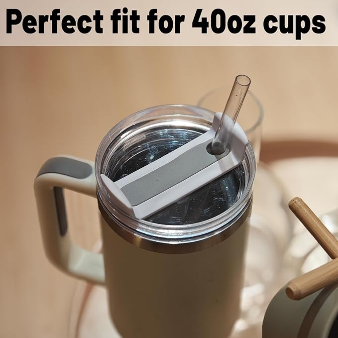 40 OZ Tumbler Lid Replacement Fit for Stanley Cup, 2 Pack Clear Replacement Lids Fit for Stanley Travel Tumbler, Spill Proof Tumbler Covers for Stanley Cup Accessories (Clear - Frost)