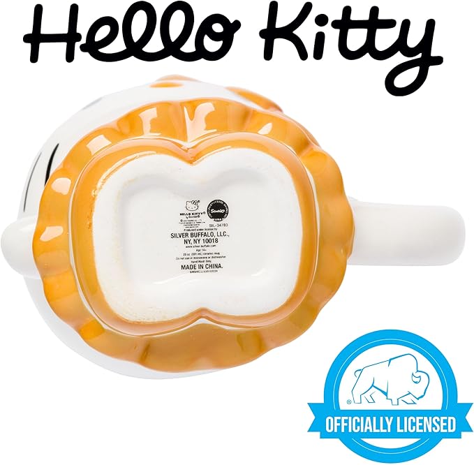 Silver Buffalo Sanrio Hello Kitty Gingerbread Dress 3D Sculpted Ceramic Mug, 20 Ounces