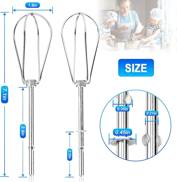 Hand Mixer Turbo Beater for Kitchen Aid W10490648 Replaces KHM2B, KHM5, AP5644233, PS4082859, W10240913 (2 PACK) by AMI PARTS