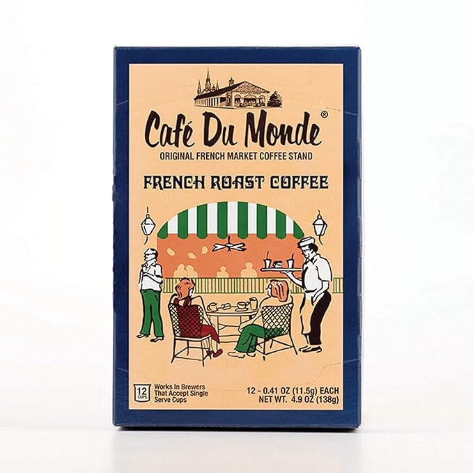 Cafe Du Monde Coffee French Roast Single-Serve Cup Pods, 12 Count