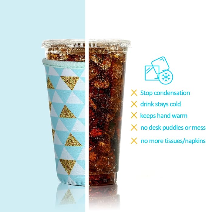 Patelai 4 Pieces Reusable Iced Coffee Sleeve Cup Insulator - Image 5