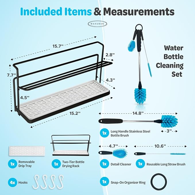 Water Bottle Drying Rack for Kitchen Counter – Cup Drying Rack, Mug & Glass - Image 2