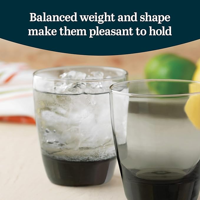 Libbey Classic Smoke Rocks Glasses, 13-ounce, Set of 12