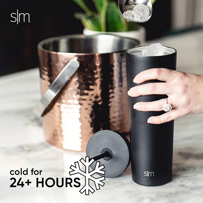 Simple Modern Insulated Tumbler with Lid and Straw | Iced Coffee Cup Reusable Stainless Steel Water Bottle Travel Mug | Gifts for Women Men Her Him | Classic Collection | 28oz | Graphite
