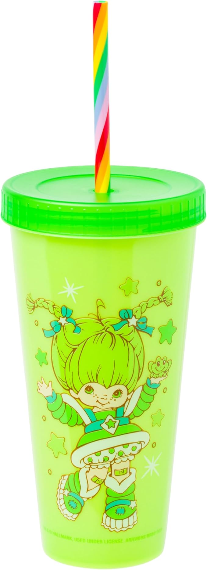 Silver Buffalo Rainbow Brite 4 pack Color Change Plastic Tumbler Set Featuring Rainbow Brite, Patty O’Green, La La Orange, and Shy Violet, 24 Ounces