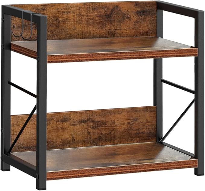 2 Tier Kitchen Counter Shelf Organizer, Coffee Bar Station Organizer, Space by HomDSim