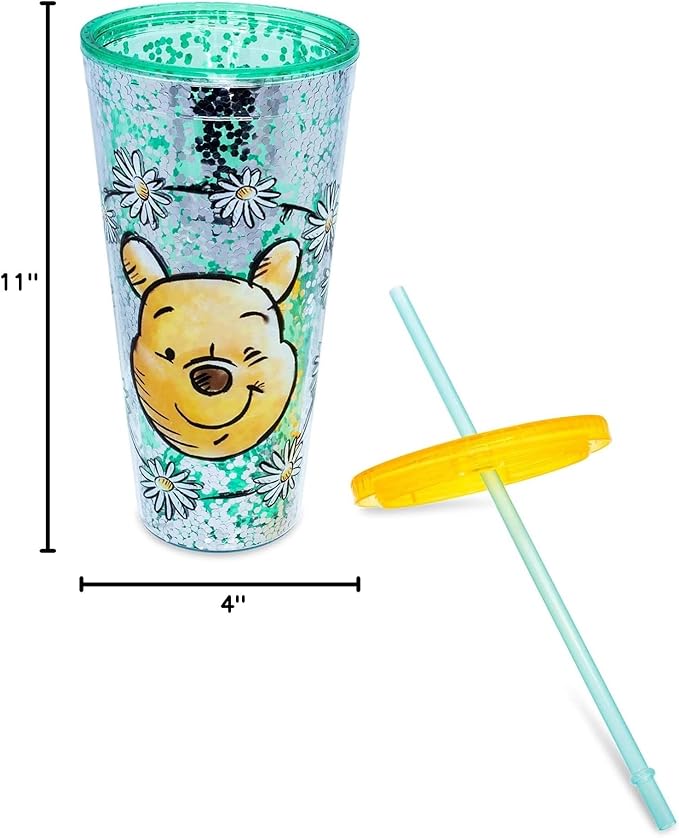 Silver Buffalo Disney Winnie the Pooh Confetti Cold Cup, 32 Ounces