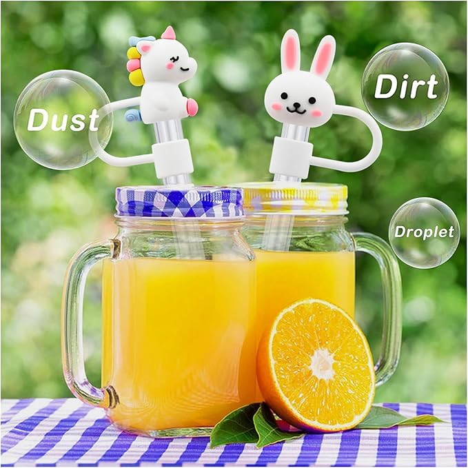 Straw Cover Cap for Stanley Cup,Straw Topper Compatible with 30&40 Oz Tumbler with Handle,10mm 0.4in Dust-Proof Reusable Straw Tips Lids,Straw Tip Covers Gift Decoration