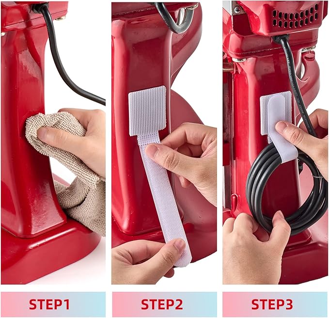 SUITMAT Cord Organizer for Appliances 18 Pack, Cable Organizer Cord Holder for Small Kitchen Appliances, Kitchenaid Stand Mixer Air Fryer Coffee Maker Pressure Cooker (White)