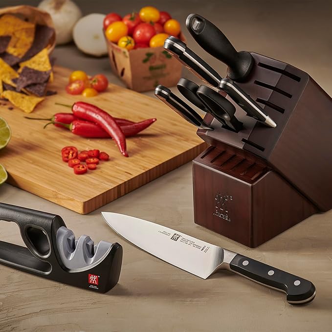 ZWILLING Pro 7-pc Knife Block Set with Bonus Sharpener