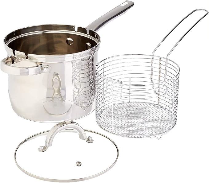 Oster 91537.03 Sangerfield 3.65 Quart 3 Piece Stainless Steel Deep Fryer Set Cookware