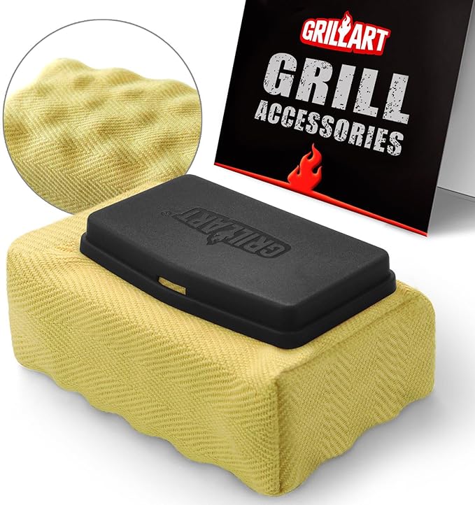 GRILLART Grill Brush Bristle Free, Replaceable BBQ Cleaning Head (No Handle), Safe Replacement Cleaning Pad for Cast Iron/Stainless-Steel Grates - Black