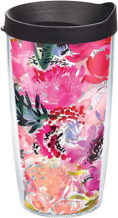 Tervis Kelly Ventura - Floral Collection Made in USA Double Walled Insulated Tumbler Travel Cup Keeps Drinks Cold & Hot, 16oz - Classic, Perennial Garden