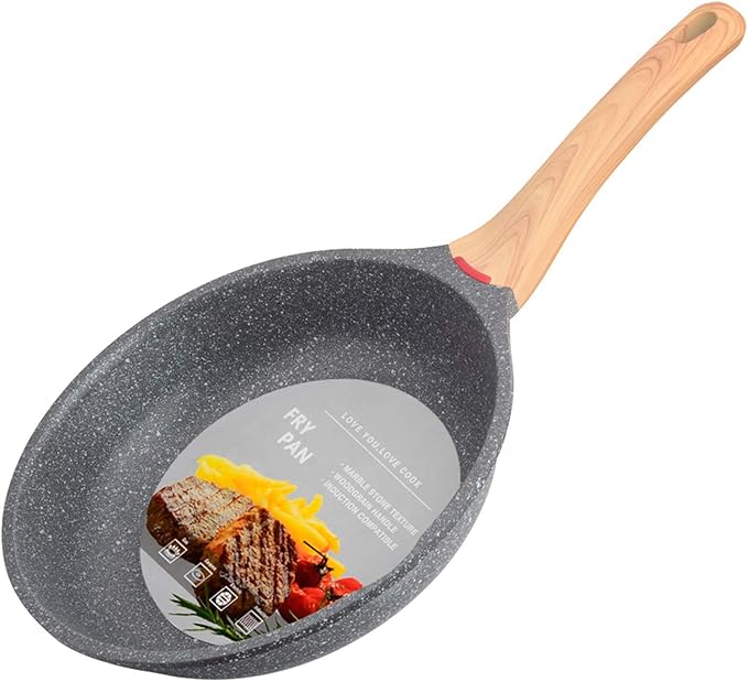 Induction Nonstick Frying Pan,Light Weight Skillet,Healthy Non Toxic Omelet Pan,All Stoves Compatible Egg Pan (grey, 9.5inch)