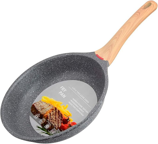 Induction Nonstick Frying Pan,Light Weight Skillet,Healthy Non Toxic Omelet Pan,All Stoves Compatible Egg Pan (grey, 9.5inch)