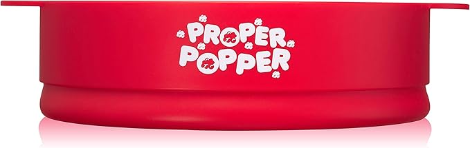 The Original Proper Popper Microwave Popcorn Popper, Silicone Popcorn Maker, Collapsible Bowl BPA Free & Dishwasher Safe - (Red)