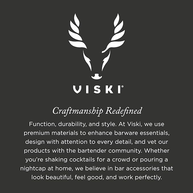 Viski 3 Pronged Ice Pick, Wood Handle Stainless Steel Ice Shaper, Bar & Cocktail Tools