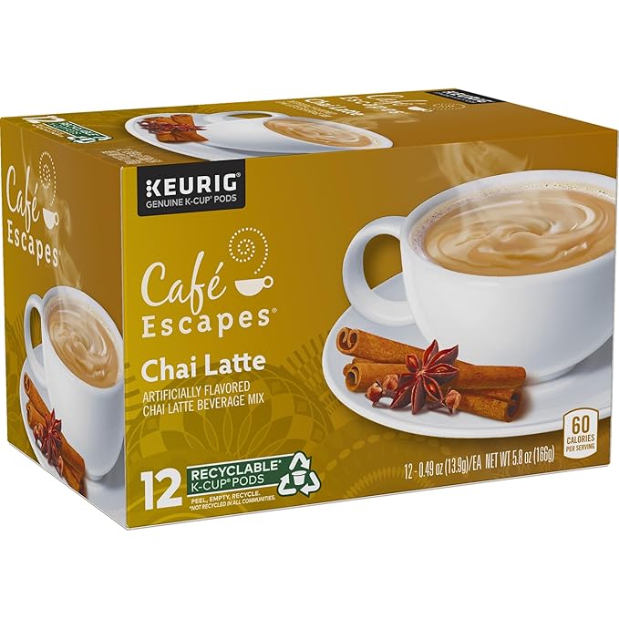 Cafe Escapes Chai Latte Keurig Single-Serve K-Cup Pods, 72 Count