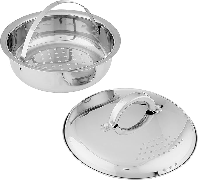 Oster Sangerfield Stainless Steel Cookware 5-Quart Pasta Pot w/Steamer & Strainer Lid