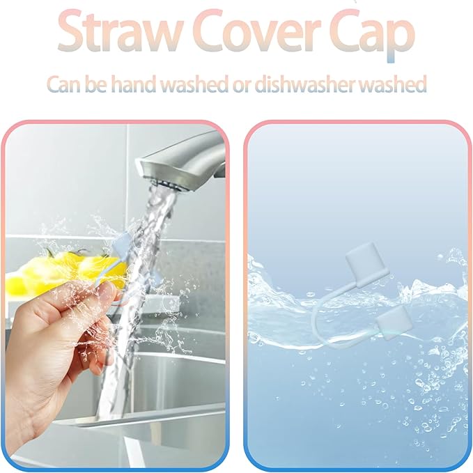 6PCS Silicone Straw Covers Cap Compatible with Stanley Cup 30-40 oz Tumbler with Handle 10mm Straw Toppers for Stanley Cup Accessories（Colorful 1）