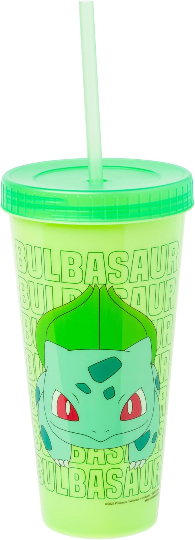 Silver Buffalo Pokémon Boxed 4 pack Color Change Plastic Tumbler Featuring Pikachu, Charmander, Bulbasaur, and Squirtle, 24 Ounces