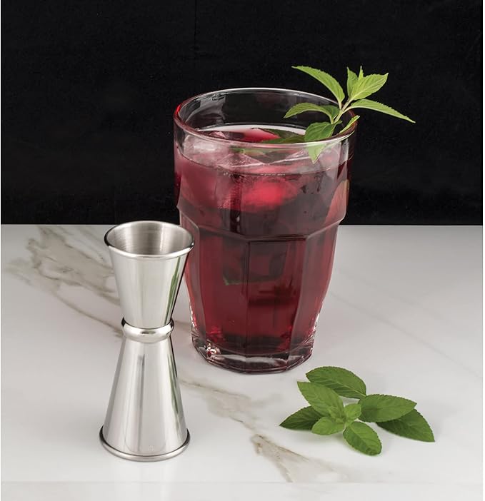 HIC Kitchen Bar Double Cocktail Jigger, 18/8 Stainless Steel, 1-Ounce to 1.42-Ounce (28-Milliliters and 42-Milliliters)